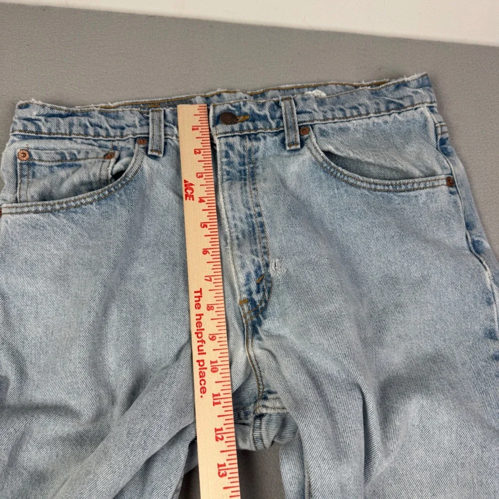 Thrashed Vintage Levis 550 Relaxed Fit Jeans Light Wash Made in USA W34 L36 90s